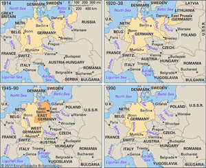 Changes in Germany's territory and internal status, 1914–90