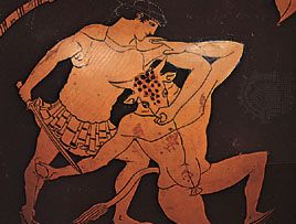 Theseus killing the Minotaur
