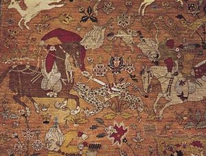 Persian hunting carpet