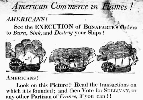 broadside showing French attacks on U.S. ships