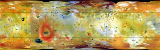 global mosaic of Jupiter's moon Io