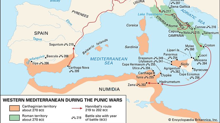 The western Mediterranean during the Punic Wars