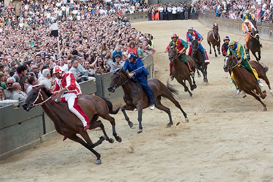 horse race in Siena, Italy