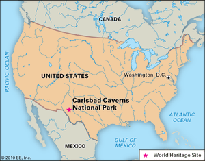 Carlsbad Caverns National Park, New Mexico, designated a World Heritage site in 1995.
