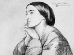 Christina Rossetti, chalk drawing by Dante Gabriel Rossetti, 1866; in a private collection